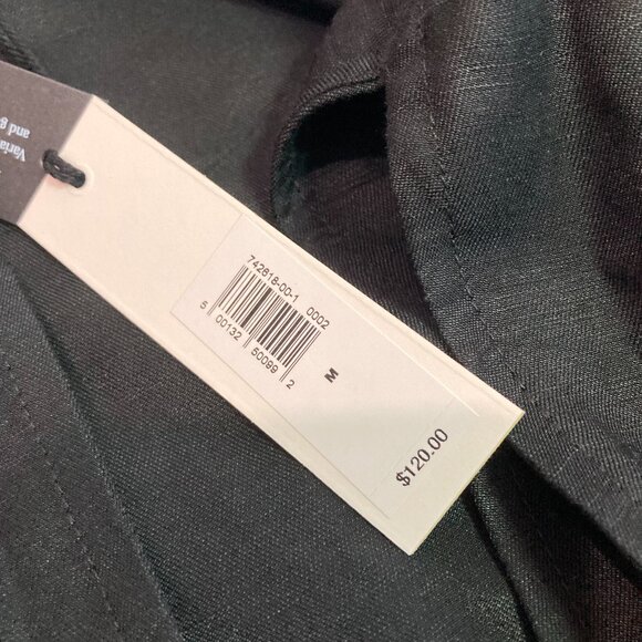 Banana Republic Black VISCOSE-LINEN TIE-NECK TOP nwt Sz M 742618 - Picture 9 of 9